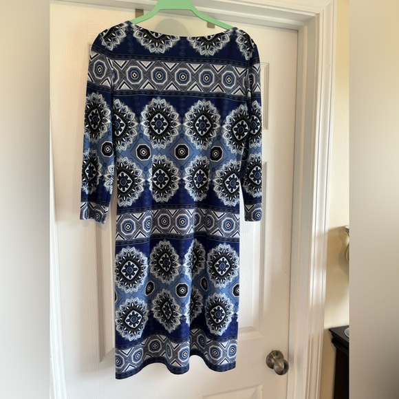 London Times Blue Tunic dress , long sleeve size 6 - Picture 2 of 3